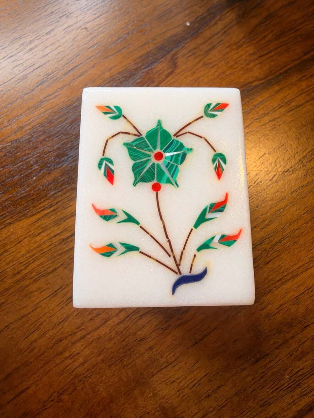 Handmade Marble Inlay Trinket Box - Picture 2 of 6